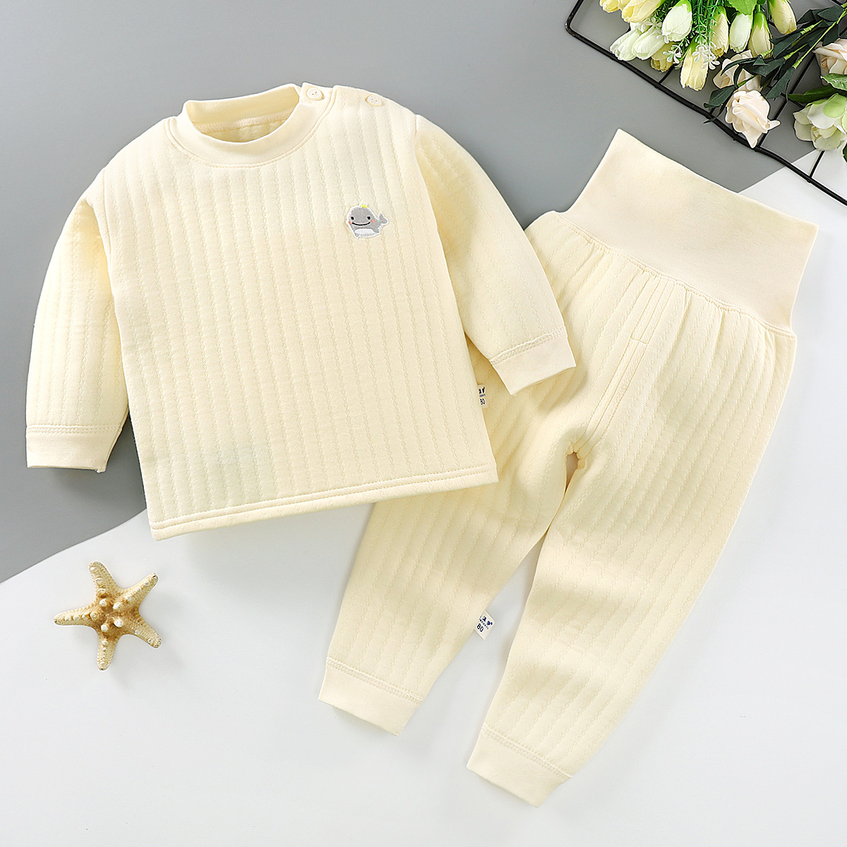 夹棉纯棉儿童内衣晨沫伊冬季婴儿