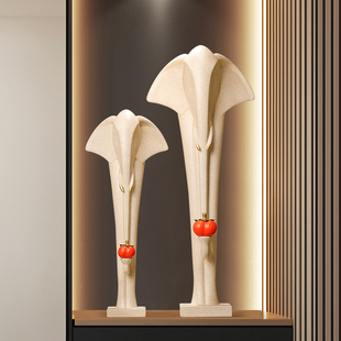 入门玄关壁龛招财吉象摆件一对新房子客厅旺宅窄高雕塑装饰工艺品