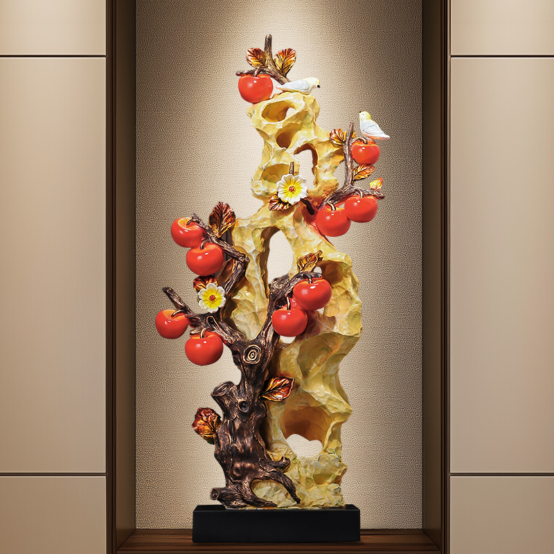 入门过道风水石头玄关大摆件新中式客厅电视柜旁边落地装饰工艺品