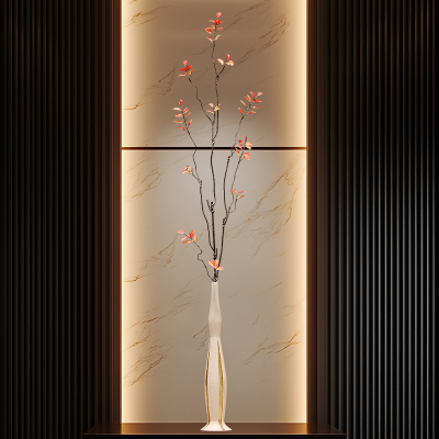 进门玄关壁龛细长竖高艺术花瓶摆件客厅插花仿真花高档创意工艺品