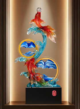 年年有余流沙画摆件高级感装饰品