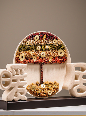 创意家居客厅招财五谷摇钱树摆件