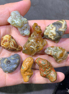 天然戈壁石奇石玛瑙原石阿拉善石外蒙地表经脉石青花瓷筋脉花脉