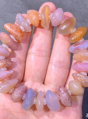 天然戈壁石 奇石 阿拉善石 玛瑙原石 糖心 手串 手链