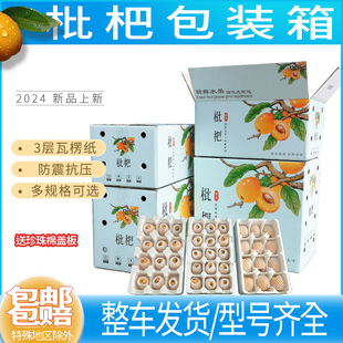 枇杷快递彩箱小水果泡沫箱泡沫托水果托3斤5斤装快递包装透气盒子