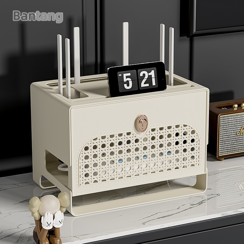 【路由器收纳盒】家用桌面电线整理光猫电视机顶盒隐藏收纳置物架