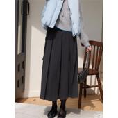 加厚 冬季 经典 系带百褶中长裙 「MISAZ 沉甸甸 」面料质感超棒