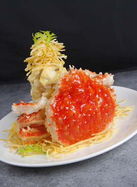 清蒸帝王蟹海鲜餐饮美食影视样品