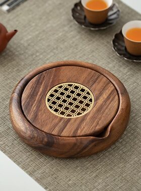 干泡胡桃木储水式茶盘