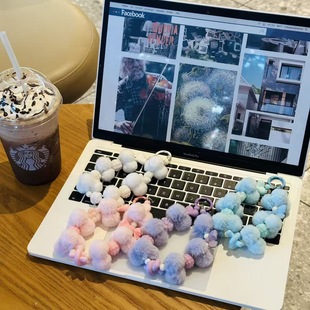 秋冬创意葡萄毛球手工串珠来财爱心配饰不撞壳箱包手机挂件链条潮