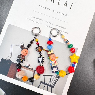 原创高级感精致手工diy串珠盲盒公仔手机挂件链条箱包配饰礼物潮