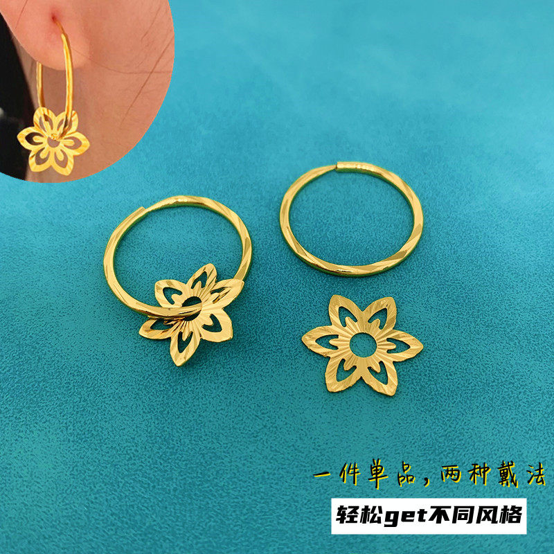 沙金女黄铜镀金耳环不掉色