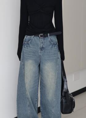 AIRROOM时髦褶皱扭结小众不规则百搭显瘦设计感圆领上衣黑色打底