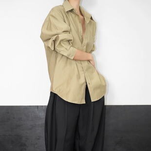 高级感衬衣 衬衫 AIRROOM「818新品 」无性别复古纯色极简廓形长袖