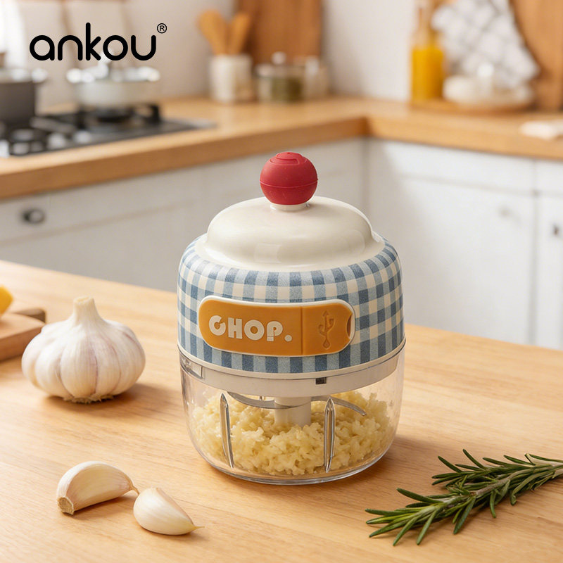 安扣电动捣蒜器蒜泥神器蒜蓉末粉碎器搅碎机绞肉泥神器大蒜搅拌机