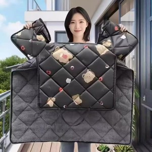 A电动车挡风被骑车加绒保暖电瓶车挡风罩电动自行车防风被通用