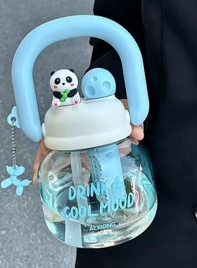A高颜值冰霸杯耐高温茶水分离吸管杯大容量双饮泡茶水塑料杯