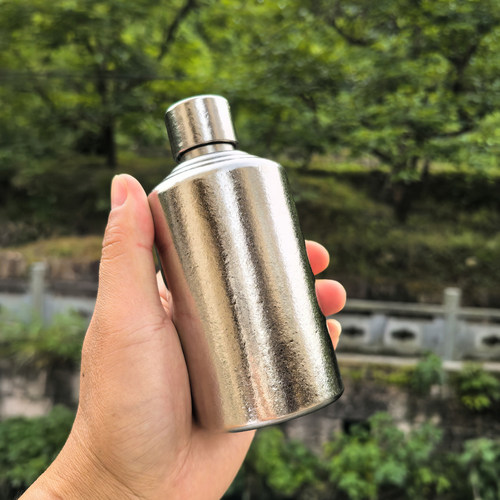 多容量可选纯钛白酒瓶户外酒壶