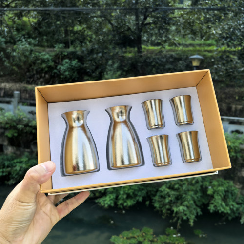 130ml白酒纯钛分酒杯2酒盅4酒杯