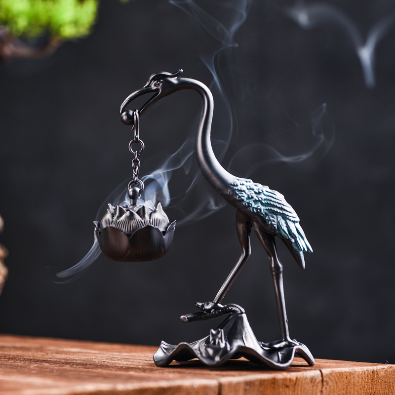 馥初心创意仙鹤香薰炉摆件