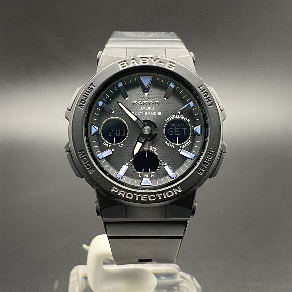 卡西欧运动防水太阳能六局电波电子女表bga-2500