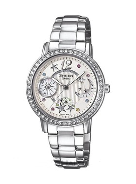 卡西欧(CASIO)手表 SHEEN系列星空指针钢带石英女表SHN-3019D-7A