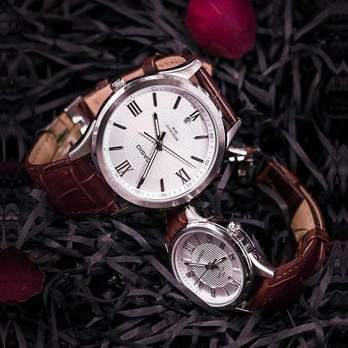 卡西欧简约风情侣防水石英表