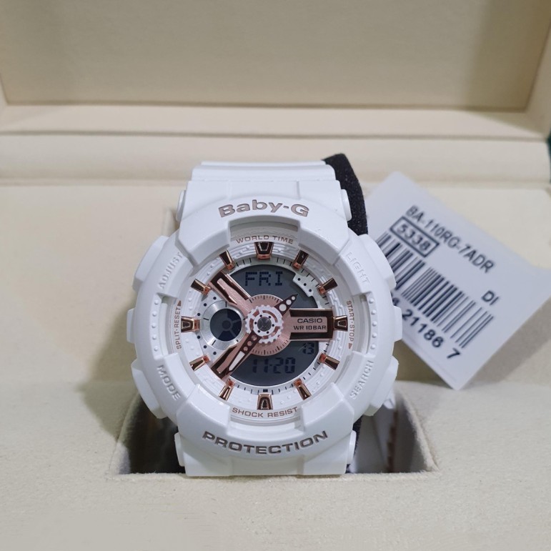 卡西欧baby-g女款运动防水石英手表ba-110rg-7a 1a 4a