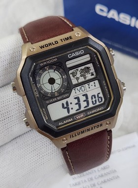 特价卡西欧十年电池复古小钢炮运动防水手表男AE-1200WHD 1300WH