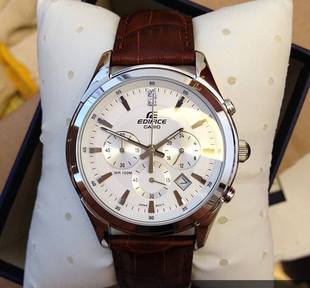 商务真皮防水石英男表EFV 潮流男士 530 时尚 卡西欧CASIO