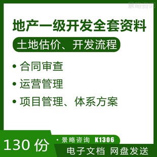 130份房地产投资决策土地一级开发项目成本管理流程方案资料合集