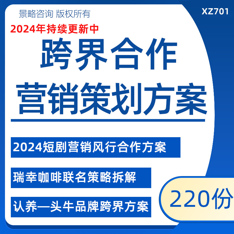 2024年跨界合作联名品牌ip全案市场推广营销策划活动方案通案手册