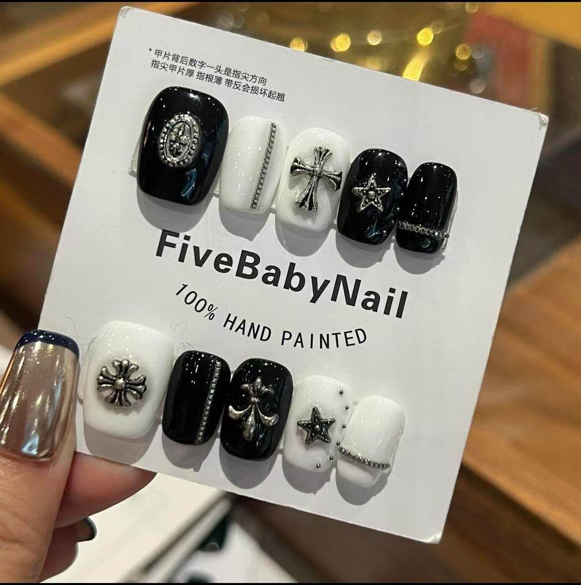纯手工高级戴美甲定制黑色穿戴甲短款贴片辣妹假指美甲店成品显白,彩妆/香水/美妆工具,穿戴甲/甲片,淘宝优惠券,粉丝福利购,淘宝优惠卷