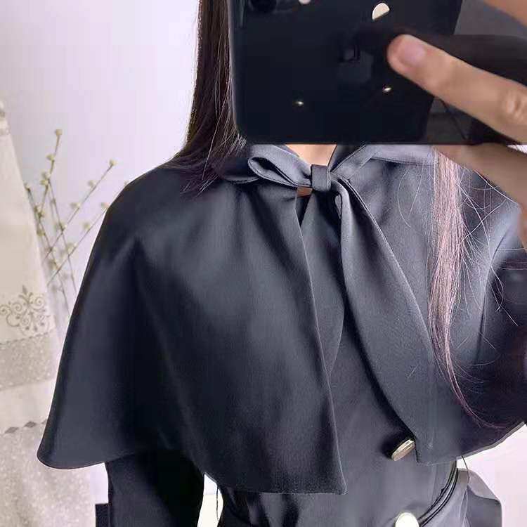 独秀原创宫廷复古绑带中长款连衣裙女蝴蝶结可拆卸两件套支持定制