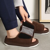 肿脚鞋 加肥特宽糖尿病足居家鞋 中老年男女大码 老人布拖鞋 棉拖鞋 冬