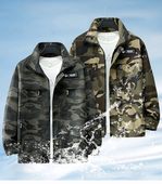 棉弹力外套耐磨防烫夹克多兜宽松工作服 长袖 迷彩服套装 男春秋季