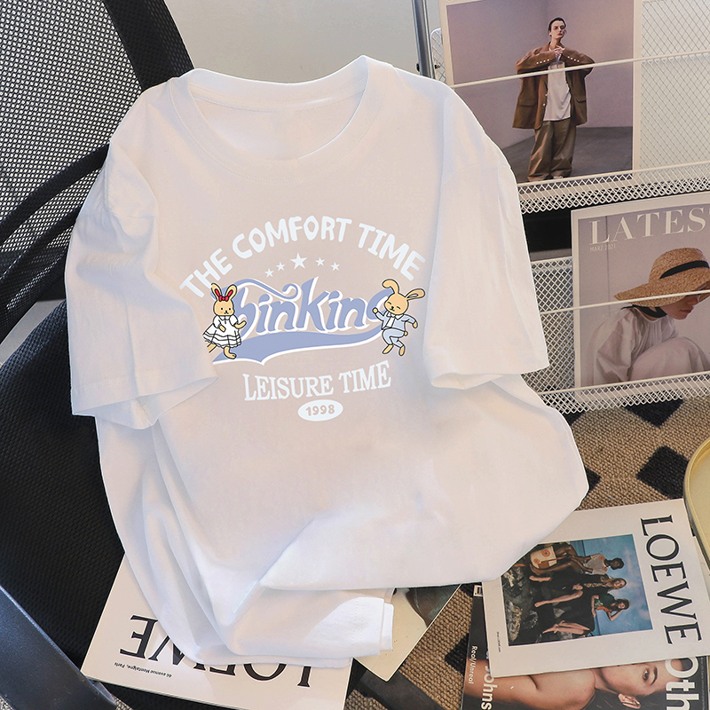 夏季美式复古纯棉小众短袖t恤