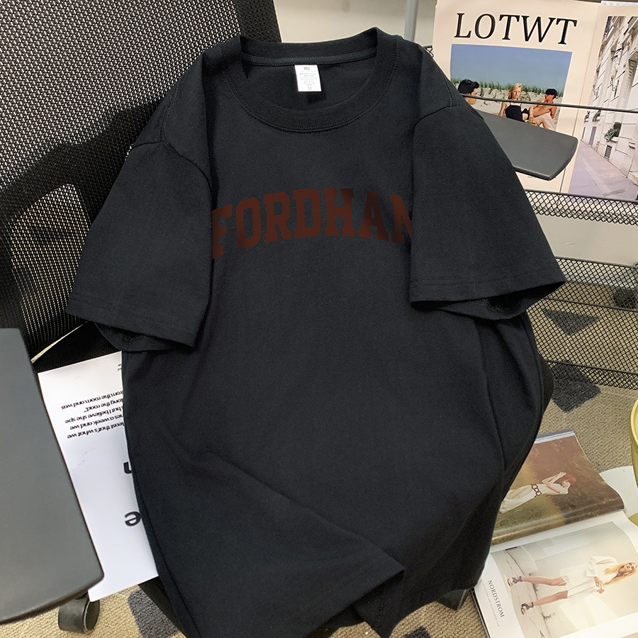 字母纯棉t恤大码小众上衣