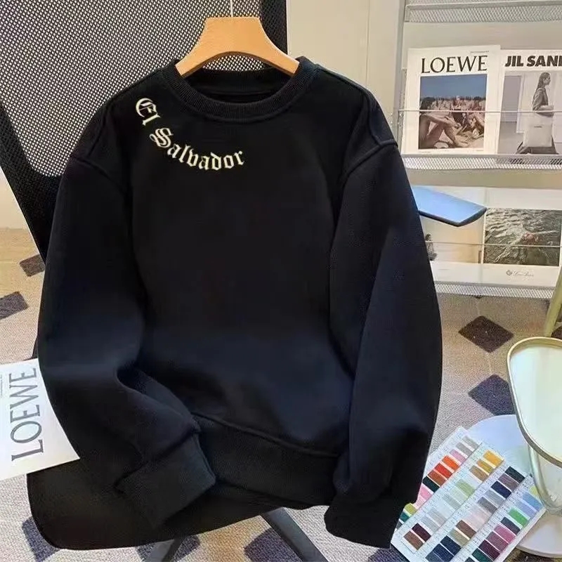 2025新款情侣装卫衣男女同款宽松休闲百搭长袖上衣潮牌圆领打底衫