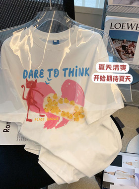 纯棉T恤欧洲站潮牌印花字母欧美