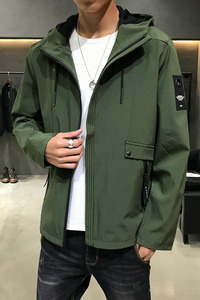 春装2021新款男士排扣男运动大码外套上衣戴帽夹克JK3011图片