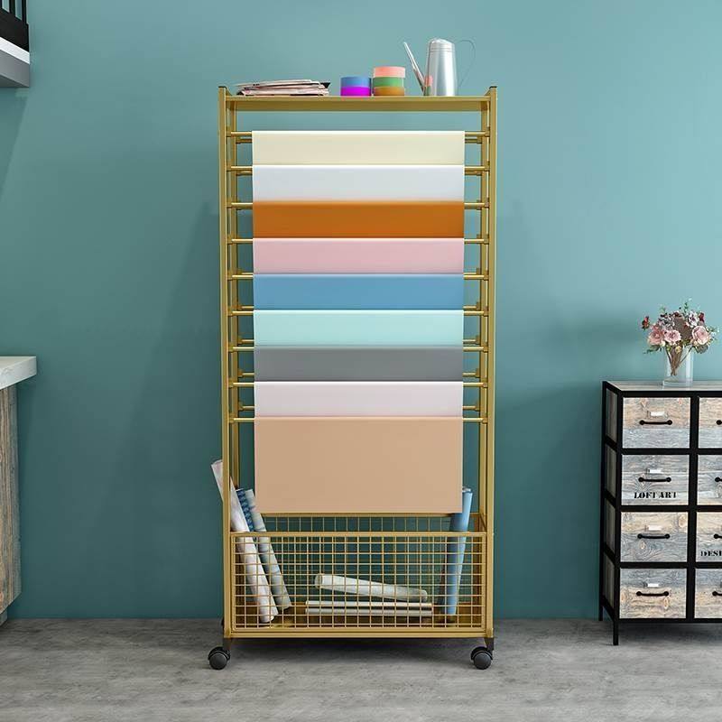 新款铁艺丝带架鲜花包装纸架缎带织带彩带收纳展示架花店用品货架