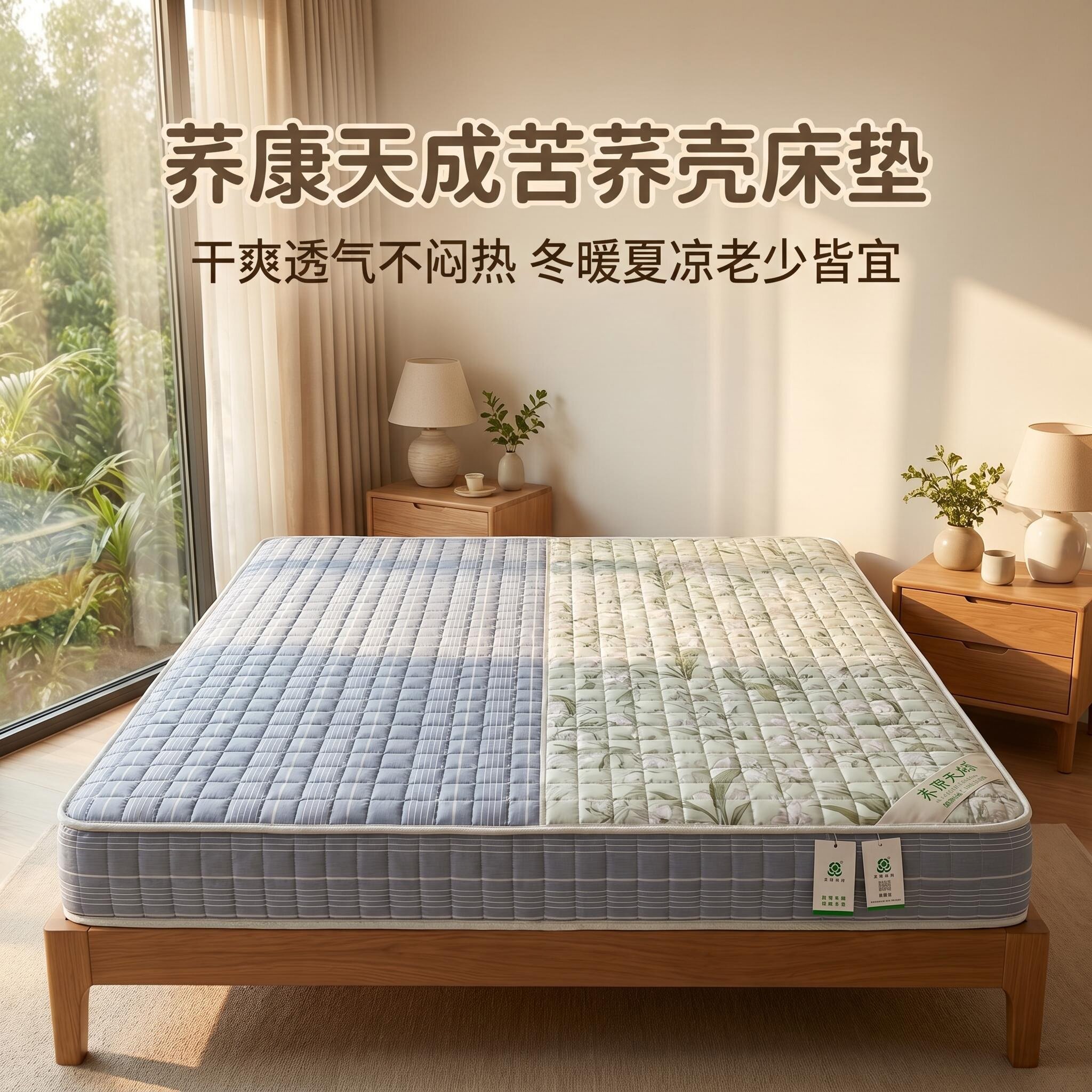 天然苦荞壳褥子透气防潮榻榻米床垫学生宿舍居家养生荞麦铺垫
