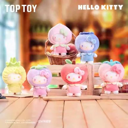 正品TOPTOY三丽鸥家族HelloKitty果香乐园毛绒盲盒公仔潮玩搪胶