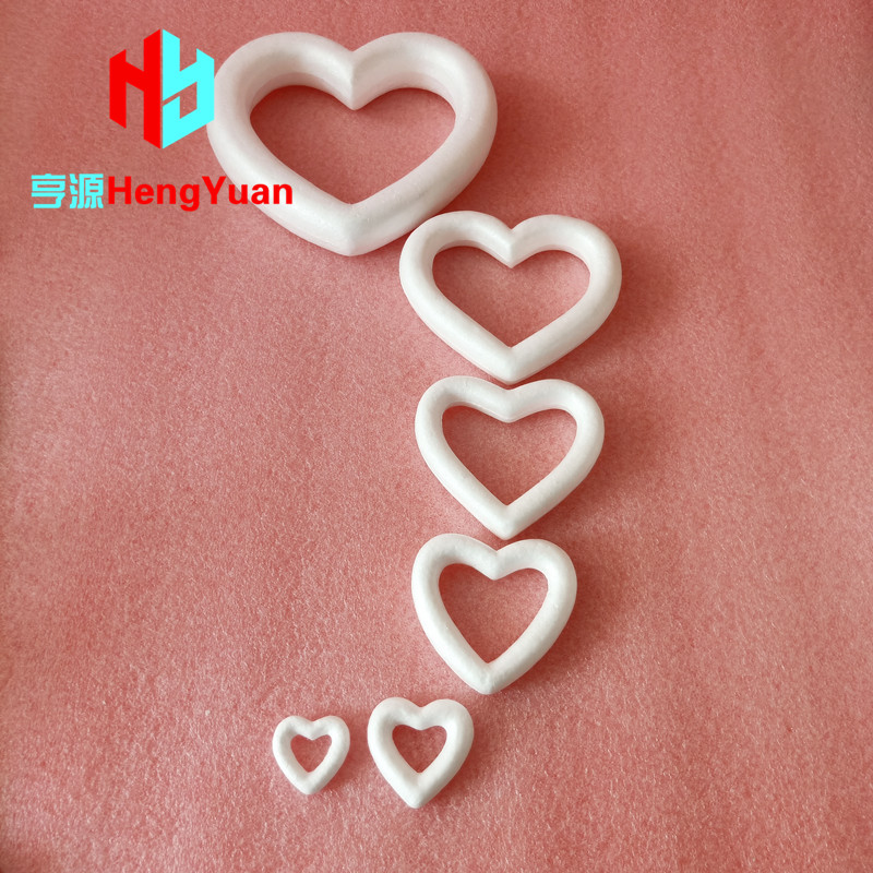 爱心环翻糖装饰材料 空心心形泡沫模型实心桃心假体蛋糕胚DIY花环
