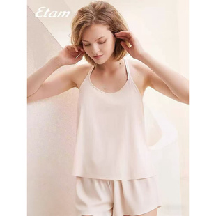 Etam家居服女薄款简约外穿宽松舒适亲肤夏季凉感睡衣W122DL0202