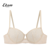 Etam蕾丝有钢圈单层刺绣文胸法式 聚拢轻薄性感内衣女W322DI0109