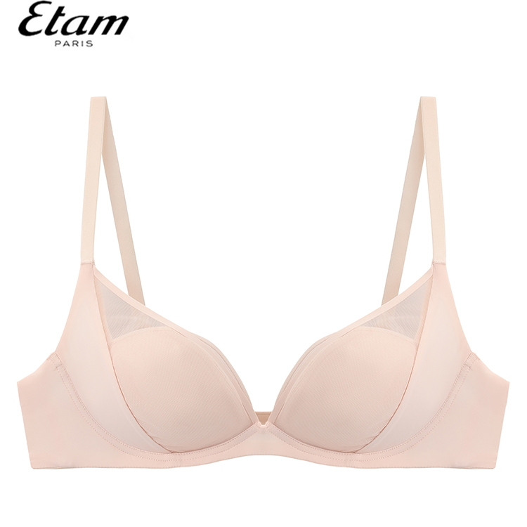 Etam法式内衣女小胸聚拢胸罩性感无痕软胶骨无钢圈文胸W321DI0103