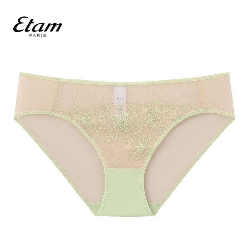 Etam刺绣蕾丝内裤女中腰亲肤舒适透气性感女士三角裤W321DI0209,女士内衣/男士内衣/家居服,女三角裤,淘宝优惠券,粉丝福利购,淘宝优惠卷