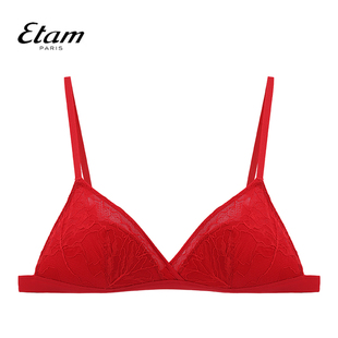 Etam羽感蕾丝系列法式 内衣无钢圈性感文胸W121DI0107 三角杯薄款